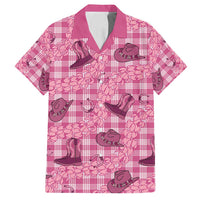 Pink Palaka Hawaii Cowboy Family Matching Puletasi and Hawaiian Shirt Puakenikeni Lei Paniolo Papale Seamless Vibes - Polynesian Pride