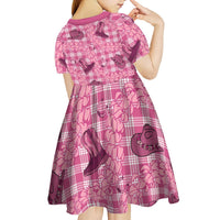 Pink Palaka Hawaii Cowboy Kid Short Sleeve Dress Puakenikeni Lei Paniolo Papale Seamless Vibes LT14 - Polynesian Pride