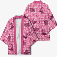 Pink Palaka Hawaii Cowboy Kimono Puakenikeni Lei Paniolo Papale Seamless Vibes - Polynesian Pride