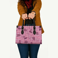 Pink Palaka Hawaii Cowboy Leather Bag Puakenikeni Lei Paniolo Papale Seamless Vibes LT14 - Polynesian Pride