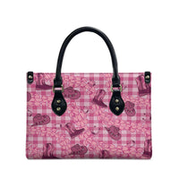 Pink Palaka Hawaii Cowboy Leather Bag Puakenikeni Lei Paniolo Papale Seamless Vibes LT14 - Polynesian Pride