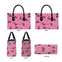 Pink Palaka Hawaii Cowboy Leather Bag Puakenikeni Lei Paniolo Papale Seamless Vibes LT14 - Polynesian Pride