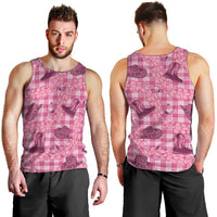 Pink Palaka Hawaii Cowboy Men Tank Top Puakenikeni Lei Paniolo Papale Seamless Vibes - Polynesian Pride