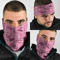 Pink Palaka Hawaii Cowboy Neck Gaiter Puakenikeni Lei Paniolo Papale Seamless Vibes - Polynesian Pride