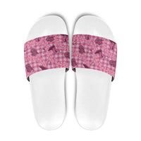 Pink Palaka Hawaii Cowboy Slide Sandals Puakenikeni Lei Paniolo Papale Seamless Vibes - Polynesian Pride