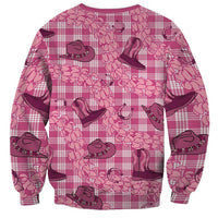 Pink Palaka Hawaii Cowboy Sweatshirt Puakenikeni Lei Paniolo Papale Seamless Vibes - Polynesian Pride