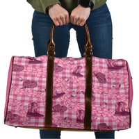 Pink Palaka Hawaii Cowboy Travel Bag Puakenikeni Lei Paniolo Papale Seamless Vibes LT14 Pink - Polynesian Pride