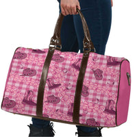 Pink Palaka Hawaii Cowboy Travel Bag Puakenikeni Lei Paniolo Papale Seamless Vibes LT14 - Polynesian Pride