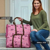 Pink Palaka Hawaii Cowboy Travel Bag Puakenikeni Lei Paniolo Papale Seamless Vibes LT14 - Polynesian Pride