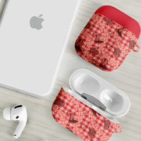 Red Palaka Hawaii Cowboy AirPods Case Puakenikeni Lei Paniolo Papale Seamless Vibes LT14 - Polynesian Pride