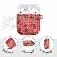 Red Palaka Hawaii Cowboy AirPods Case Puakenikeni Lei Paniolo Papale Seamless Vibes LT14 - Polynesian Pride