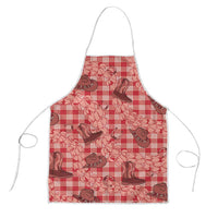 Red Palaka Hawaii Cowboy Apron Puakenikeni Lei Paniolo Papale Seamless Vibes LT14 Red - Polynesian Pride