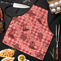 Red Palaka Hawaii Cowboy Apron Puakenikeni Lei Paniolo Papale Seamless Vibes LT14 Red - Polynesian Pride