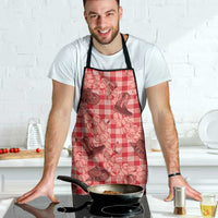 Red Palaka Hawaii Cowboy Apron Puakenikeni Lei Paniolo Papale Seamless Vibes LT14 - Polynesian Pride