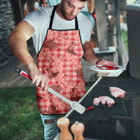 Red Palaka Hawaii Cowboy Apron Puakenikeni Lei Paniolo Papale Seamless Vibes LT14 - Polynesian Pride