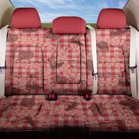 Red Palaka Hawaii Cowboy Back Car Seat Cover Puakenikeni Lei Paniolo Papale Seamless Vibes - Polynesian Pride