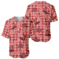 Red Palaka Hawaii Cowboy Baseball Jersey Puakenikeni Lei Paniolo Papale Seamless Vibes - Polynesian Pride