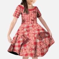 Red Palaka Hawaii Cowboy Family Matching Puletasi and Hawaiian Shirt Puakenikeni Lei Paniolo Papale Seamless Vibes - Polynesian Pride