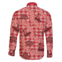 Red Palaka Hawaii Cowboy Family Matching Puletasi and Hawaiian Shirt Puakenikeni Lei Paniolo Papale Seamless Vibes - Polynesian Pride