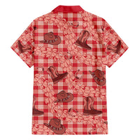 Red Palaka Hawaii Cowboy Hawaiian Shirt Puakenikeni Lei Paniolo Papale Seamless Vibes - Polynesian Pride