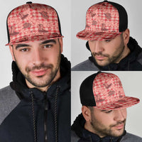 Red Palaka Hawaii Cowboy Mesh Trucker Cap Puakenikeni Lei Paniolo Papale Seamless Vibes - Polynesian Pride
