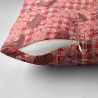 Red Palaka Hawaii Cowboy Pillow Cover Puakenikeni Lei Paniolo Papale Seamless Vibes LT14 - Polynesian Pride