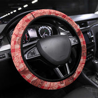 Red Palaka Hawaii Cowboy Steering Wheel Cover Puakenikeni Lei Paniolo Papale Seamless Vibes - Polynesian Pride