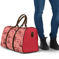 Red Palaka Hawaii Cowboy Travel Bag Puakenikeni Lei Paniolo Papale Seamless Vibes LT14 - Polynesian Pride