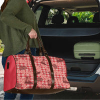 Red Palaka Hawaii Cowboy Travel Bag Puakenikeni Lei Paniolo Papale Seamless Vibes LT14 - Polynesian Pride