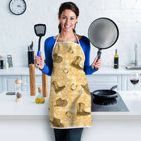Yellow Palaka Hawaii Cowboy Apron Puakenikeni Lei Paniolo Papale Seamless Vibes LT14 - Polynesian Pride