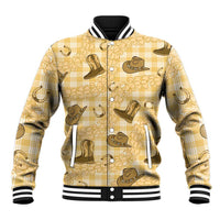 Yellow Palaka Hawaii Cowboy Baseball Jacket Puakenikeni Lei Paniolo Papale Seamless Vibes - Polynesian Pride