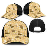 Yellow Palaka Hawaii Cowboy Baseball Net Cap Puakenikeni Lei Paniolo Papale Seamless Vibes LT14 - Polynesian Pride