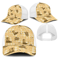 Yellow Palaka Hawaii Cowboy Baseball Net Cap Puakenikeni Lei Paniolo Papale Seamless Vibes LT14 - Polynesian Pride
