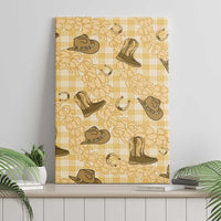 Yellow Palaka Hawaii Cowboy Canvas Wall Art Puakenikeni Lei Paniolo Papale Seamless Vibes - Polynesian Pride
