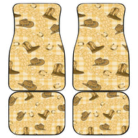 Yellow Palaka Hawaii Cowboy Car Mats Puakenikeni Lei Paniolo Papale Seamless Vibes - Polynesian Pride