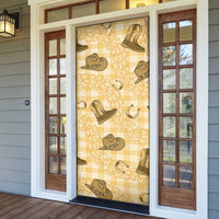 Yellow Palaka Hawaii Cowboy Door Cover Puakenikeni Lei Paniolo Papale Seamless Vibes LT14 - Polynesian Pride