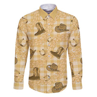 Yellow Palaka Hawaii Cowboy Family Matching Puletasi and Hawaiian Shirt Puakenikeni Lei Paniolo Papale Seamless Vibes - Polynesian Pride