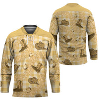 Yellow Palaka Hawaii Cowboy Hockey Jersey Puakenikeni Lei Paniolo Papale Seamless Vibes LT14 - Polynesian Pride