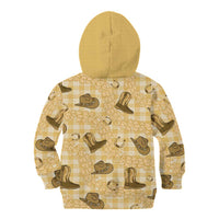 Yellow Palaka Hawaii Cowboy Kid Hoodie Puakenikeni Lei Paniolo Papale Seamless Vibes - Polynesian Pride