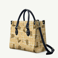 Yellow Palaka Hawaii Cowboy Leather Bag Puakenikeni Lei Paniolo Papale Seamless Vibes LT14 Yellow - Polynesian Pride