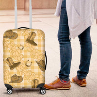 Yellow Palaka Hawaii Cowboy Luggage Cover Puakenikeni Lei Paniolo Papale Seamless Vibes - Polynesian Pride
