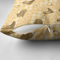 Yellow Palaka Hawaii Cowboy Pillow Cover Puakenikeni Lei Paniolo Papale Seamless Vibes - Polynesian Pride