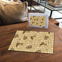 Yellow Palaka Hawaii Cowboy Puzzle Puakenikeni Lei Paniolo Papale Seamless Vibes - Polynesian Pride