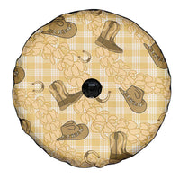 Yellow Palaka Hawaii Cowboy Spare Tire Cover Puakenikeni Lei Paniolo Papale Seamless Vibes - Polynesian Pride