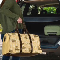 Yellow Palaka Hawaii Cowboy Travel Bag Puakenikeni Lei Paniolo Papale Seamless Vibes - Polynesian Pride