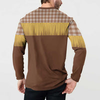 Aloha Hawaii Cowboy Custome Button Sweatshirt Puakenikeni Lei Palaka Tassel Style - Polynesian Pride