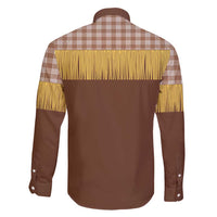 Aloha Hawaii Cowboy Custome Family Matching Puletasi and Hawaiian Shirt Puakenikeni Lei Palaka Tassel Style - Polynesian Pride