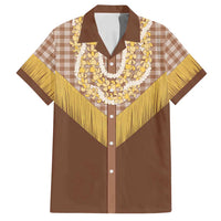 Aloha Hawaii Cowboy Custome Family Matching Summer Maxi Dress and Hawaiian Shirt Puakenikeni Lei Palaka Tassel Style - Polynesian Pride