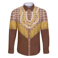 Aloha Hawaii Cowboy Custome Family Matching Summer Maxi Dress and Hawaiian Shirt Puakenikeni Lei Palaka Tassel Style - Polynesian Pride