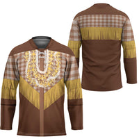 Aloha Hawaii Cowboy Custome Hockey Jersey Puakenikeni Lei Palaka Tassel Style - Polynesian Pride